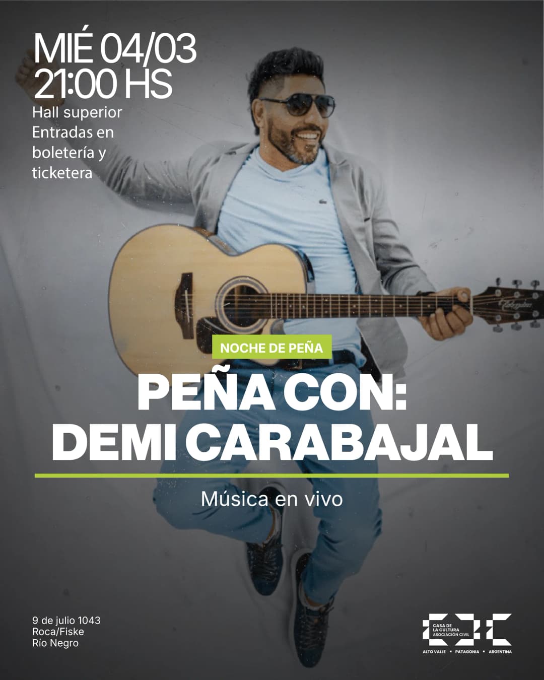 Peña con Demi Carabajal