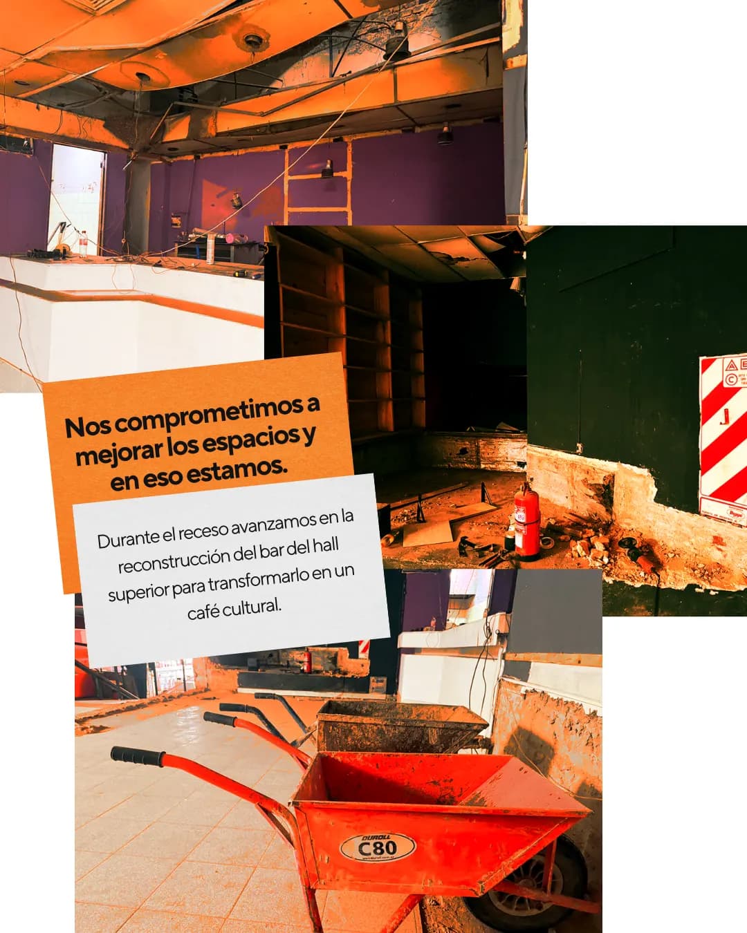 Trabajos de remodelación en el hall superior