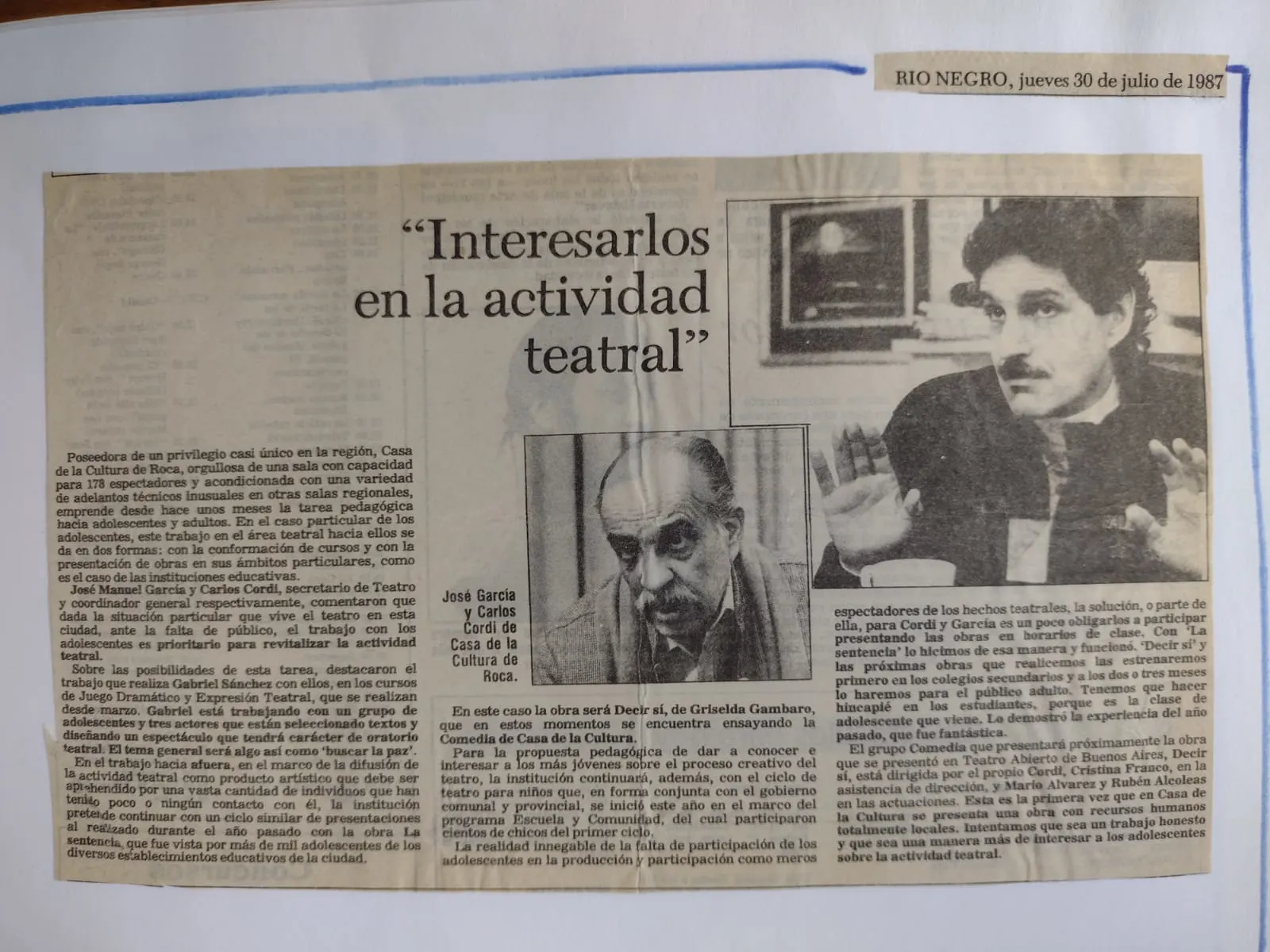 Archivo periodístico Casa de la Cultura