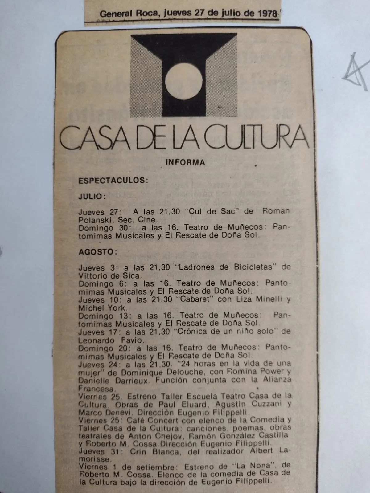 Archivo periodístico Casa de la Cultura
