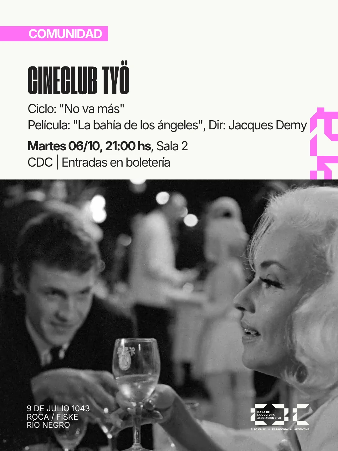 Cineclub TYÖ: No va más – "La bahía de los ángeles" – Dir. Jacques Demy