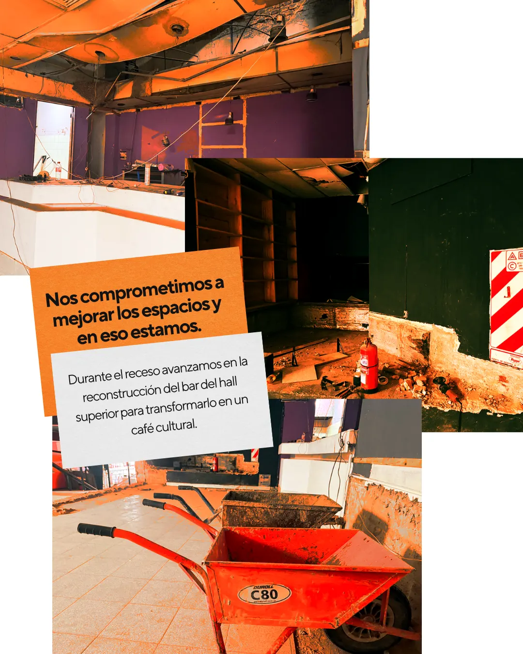 Trabajos de remodelación en el hall superior