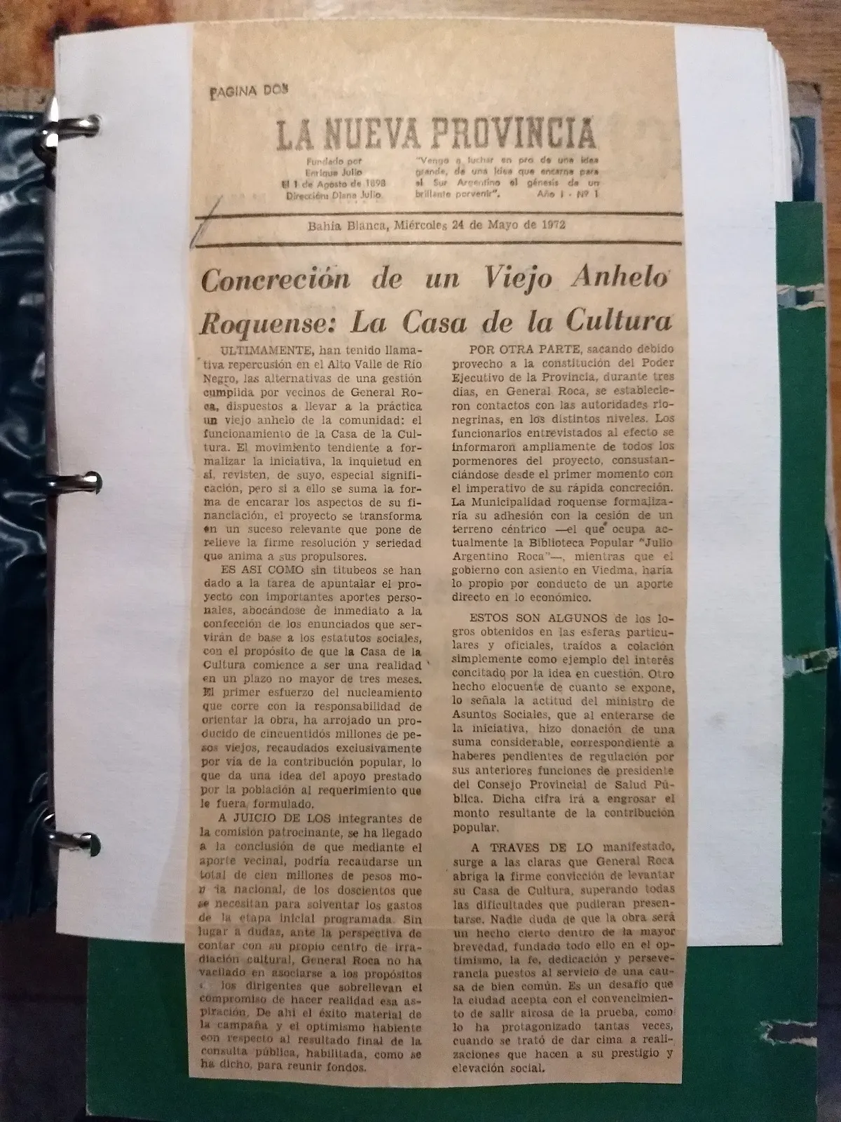 Archivo periodístico Casa de la Cultura